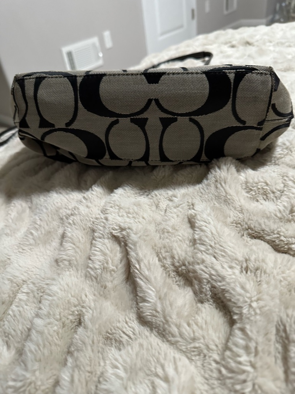 Coach Black and Tan Signature Canvas Tote - Picture 11 of 12